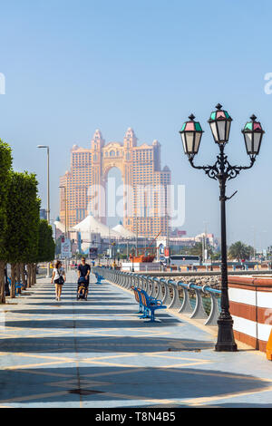 Abu Dhabi, UAE - March 29. 2019. Embankment overlooking Marine Mall Stock Photo