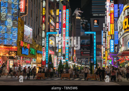 Night view in Kabukicho red light district, Shinjuku, Tokyo, Japan. Stock Photo