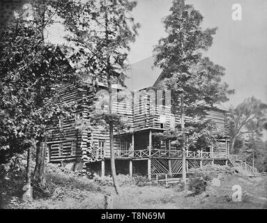 Old Log Cabin, Lake Placid, Adirondacks, New York', c1897. Creator: Unknown. Stock Photo