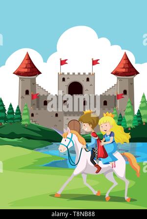 Happy prince and princes at the castle Stock Vector Image & Art - Alamy