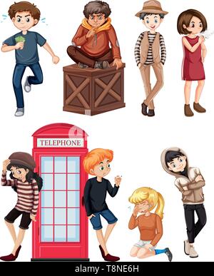 Set of teenagers isolated Stock Vector Image & Art - Alamy