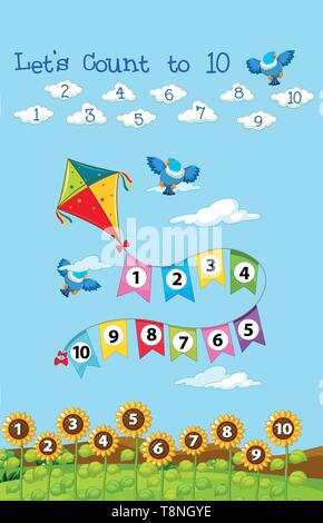 Lets count to 10  illustration Stock Vector