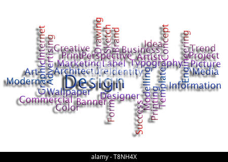 Design word cloud collage. Business and Technology concept. Stock Photo