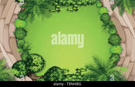 A aerial garden view illustration Stock Vector