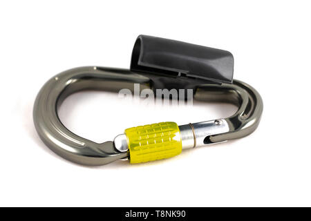 DMM Belay Master carabiner on a clean white background Stock Photo
