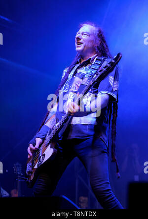 Jeremy Cunningham performing with The Levellers at the Larmer Tree Festival near Salisbury, Wiltshire, England, UK. July 16, 2015, Stock Photo