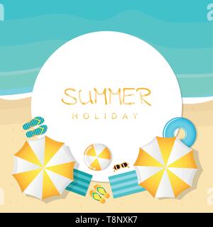 summer holiday on the beach umbrella vector illustration EPS10 Stock Vector