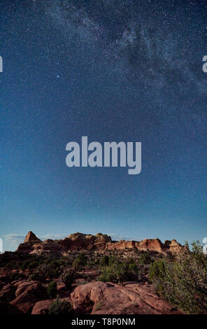 night sky over Canyonlands National Park, Island in the Sky , Moab, Utah, USA, North America Stock Photo