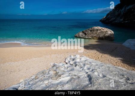 Italy, Sardinia, Baunei, Orosei Gulf, trek towards Cala Goloridze, beach Stock Photo