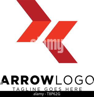 red arrow direction logo design template vector illustration - vector Stock Vector