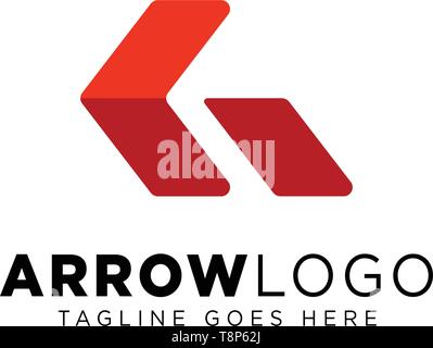 red arrow direction logo design template vector illustration - vector Stock Vector