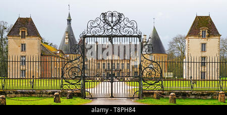 Chateau de Commarin, owned by de Vogue family since 13th century, at Pouilly-en-Auxois, France. Stock Photo