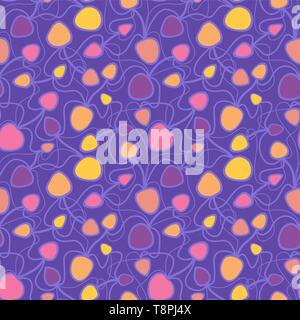 Abstract vector colorful seamless pattern. Retro hand drawn abstract organic pattern for textile, wrapping paper, prints, fabric, wallpaper, web etc. Stock Vector