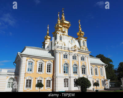 Russian Orthodox chapel, Peterhof Palace, Peterhof, Petrodvorets, St. Petersburg, Russia, Europe, UNESCO World Heritage Site Stock Photo