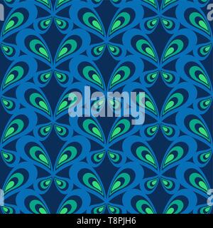 Retro seamless pattern with simple butterflies on dark background. Flat ornament for textile, wrapping paper, prints, fabric, wallpaper, web etc. Stock Vector
