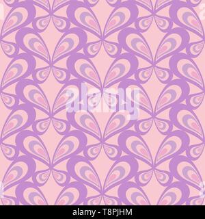 Retro seamless pattern with simple butterflies on dark background. Flat ornament for textile, wrapping paper, prints, fabric, wallpaper, web etc. Stock Vector