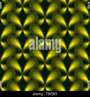 Retro seamless pattern with simple butterflies on dark background. Flat ornament for textile, wrapping paper, prints, fabric, wallpaper, web etc. Stock Vector
