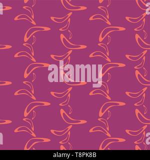 Simple seamless pattern with hand drawn flying boomerangs. Soft design in pale shades for textile, wrapping paper, prints, fabric, wallpaper, web etc. Stock Vector