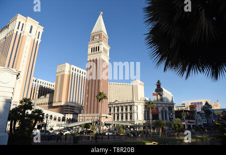 Las Vegas, USA. 12th May, 2019. The Venetian Resort is pictured in Las Vegas, the United States, May 12, 2019. Las Vegas is located in the state of Nevada in the west of the United States. It is most commonly known for its gambling resorts and nightlife. It is not only popular for leisure travelers, but also a hub for business, conventions and meeting. According to Las Vegas Convention and Visitors Authority, about 42.12 million people visited the city in 2018. Credit: Han Fang/Xinhua/Alamy Live News Stock Photo