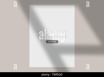 A long cast transparent shadow overlay effect. Vector illustration. Stock Vector
