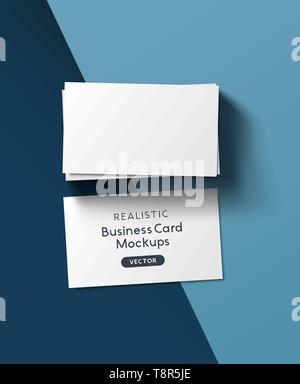 A stack of business cards. Realistic Branding mockup vector with shadows. Stock Vector