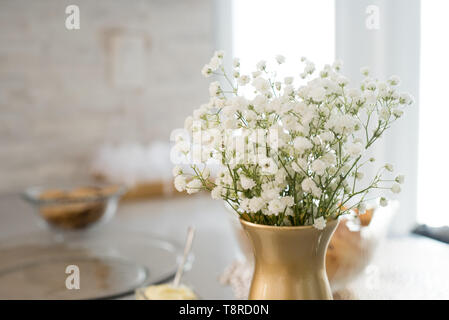 Celebration table setting living room Stock Photo