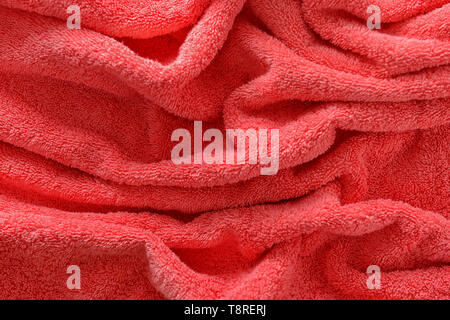 Wrinkled terry towel texture, closeup Stock Photo