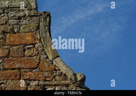 Remains of Newark Castle on the Cliffs by St Monans on a Sunny Summers Day. Fife, Scotland, UK Stock Photo