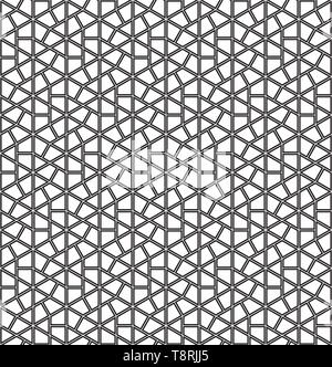 Seamless geometric ornament based on traditional Japanese pattern Kumiko.Double lines are black.For design template,textile,fabric,wrapping paper,lase Stock Vector