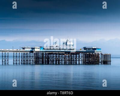 Llandudno Pier - a Grade II* listed pier in the seaside resort of Llandudno, North Wales UK, opened 1877. 700m long, the fifth longest pier in the UK. Stock Photo