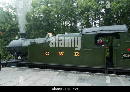 GWR class 2-8-0T 4247 train at Bodmin Parkway Railway Station Cornwall UK Stock Photo