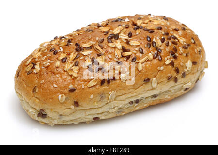 Multigrain bread loaf isolated on white background Stock Photo