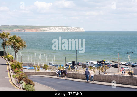 View from Hope Hill in Shanklin towards Culver Down on the Isle of Wight Stock Photo