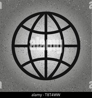 Globe Icon in trendy isolated on grey background. World globe symbol for your web site design, logo, app, UI. Vector illustration, EPS10. Stock Vector
