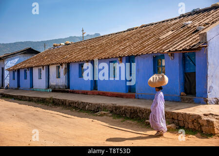 Horizontal view of tea plantation village in Munnar, India. Stock Photo