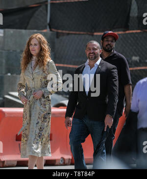 Nicole Kidman, Hugh Grant and Donald Sutherland on the set of the 'The Undoing'  Featuring: Nicole Kidman Where: Manhattan, New York, United States When: 13 Apr 2019 Credit: TNYF/WENN.com Stock Photo