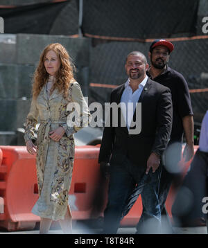 Nicole Kidman, Hugh Grant and Donald Sutherland on the set of the 'The Undoing'  Featuring: Nicole Kidman Where: Manhattan, New York, United States When: 13 Apr 2019 Credit: TNYF/WENN.com Stock Photo