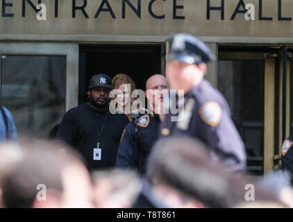 Nicole Kidman, Hugh Grant and Donald Sutherland on the set of the 'The Undoing'  Featuring: Nicole Kidman Where: Manhattan, New York, United States When: 13 Apr 2019 Credit: TNYF/WENN.com Stock Photo