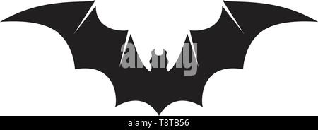 Bat wing black symbol logo Stock Vector