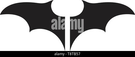 Bat wing black symbol logo Stock Vector