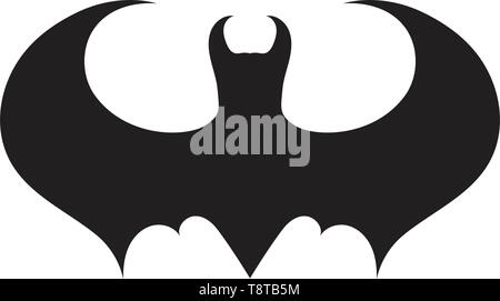 Bat wing black symbol logo Stock Vector