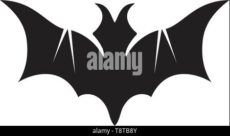 Bat wing black symbol logo Stock Vector