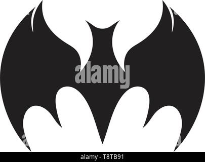 Bat wing black symbol logo Stock Vector