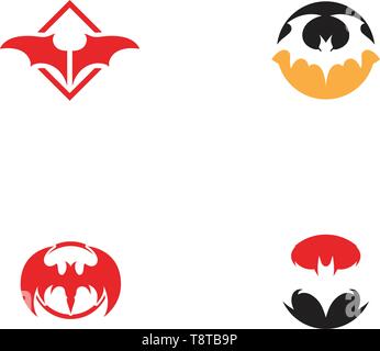 Bat wing black symbol logo Stock Vector
