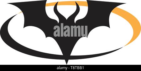 Bat wing black symbol logo Stock Vector