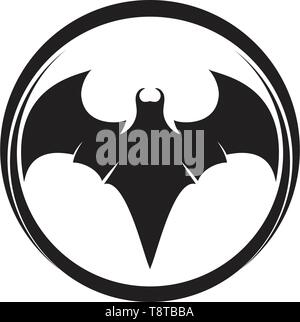 Bat wing black symbol logo Stock Vector
