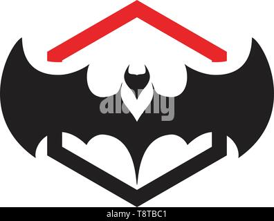 Bat wing black symbol logo Stock Vector