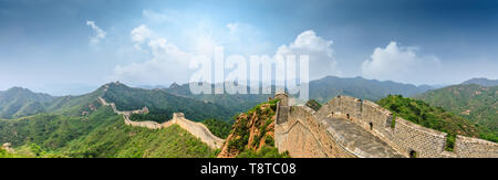 The Great Wall of China at Jinshanling,panoramic view Stock Photo