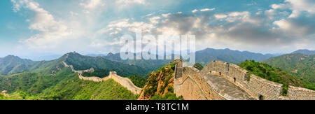 The Great Wall of China at Jinshanling,panoramic view Stock Photo