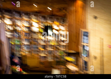 Wooden board empty table in front of blurred background. Stock Photo